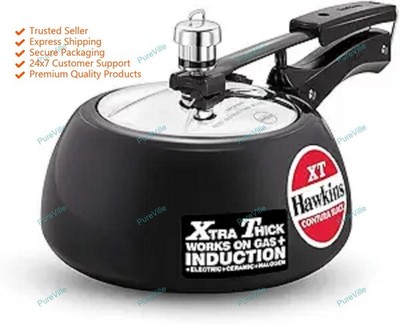 Hawkins 2 Liter Contura Black XT Schnellkochtopf, harteloxierter Innendeckelk...