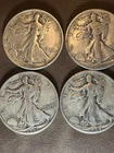11943 S, 1944 S,  1934 P, 1936 P Walking Liberty $.50 - 90% Silver  4 Total