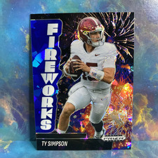 2025 Panini Prizm Black NIL Ty Simpson Fireworks Blue Ice /125