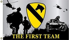 3X5 U.S. ARMY 1ST CAVALRY DIVISION THE FIRST TEAM FLAG BANNER 100D W/ GROMMETS