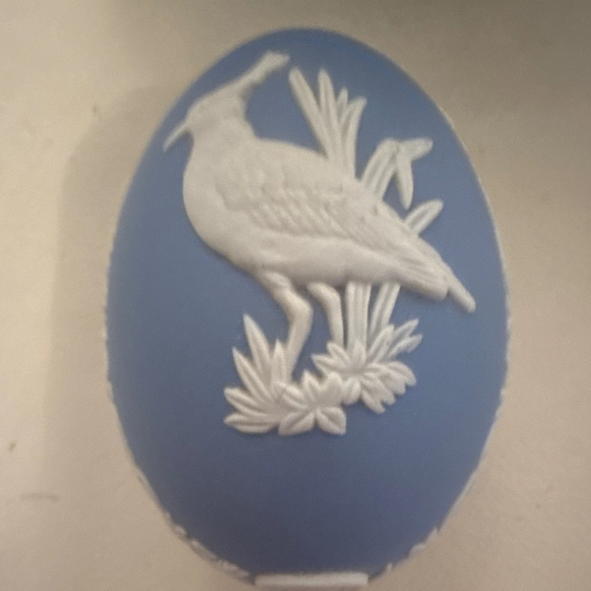 Wedgwood Lapwing 1984 Jasperware Blue Egg Trinket Box w/ Lid England 1984 w/ box
