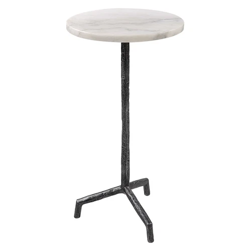 Uttermost Puritan White Marble Drink Table - Picture 2 of 3