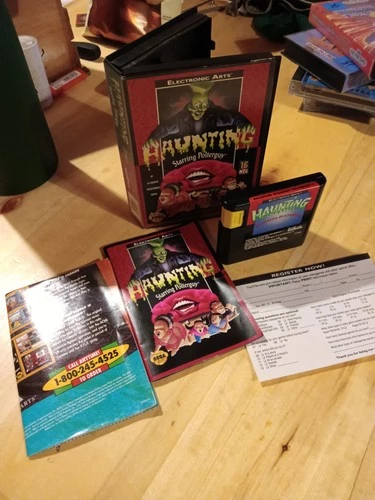 Haunting Starring Polterguy (Sega Genesis, 1993) Complete w Manual CIB FREE SHIP
