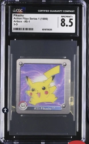 1999 Artbox 3-D Action Flipz Series 1 - Pikachu #S-1 Chase - CGC 8.5