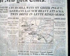 GENERAL GEORGE S. PATTON World War II Pre Battle of the Bulge 1942 Old Newspaper