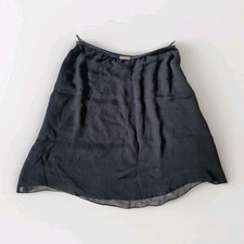 Gucci Tom Ford Spring 1999 Black Silk Skirt Leather Metal Belt Vintage Designer