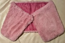 Poncho Umhang Stola Rosa Teddy Kunstfell 31 x 96 cm