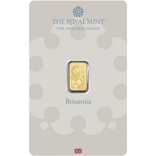 1 Gram British Gold Britannia Bar (New w/ Assay) 5471.10 per troy oz