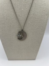Moon Star Celestial Space Necklace Silver Tone Crescent Pendant Chain Jewelry