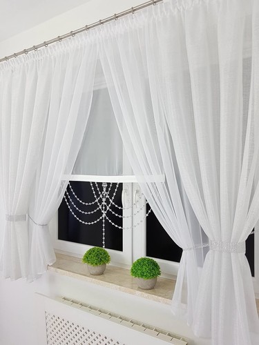new amazing curtains with panel AZUR modern design white firanki panele - Picture 2 of 5