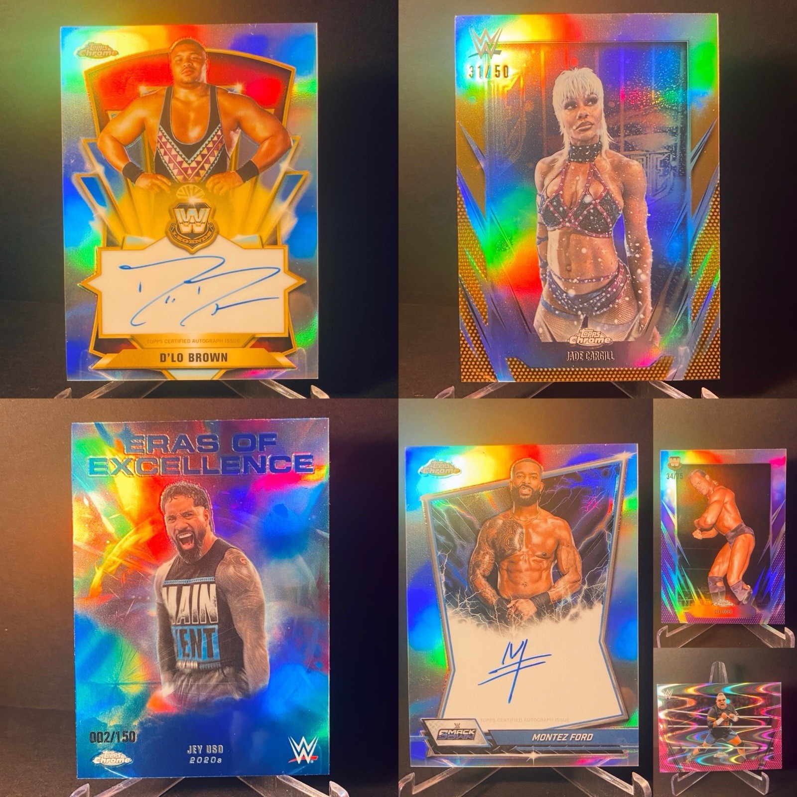 Montez Ford Refractor D-Lo AUTO #’ed Jade Cargill  Jey Uso 2026 Topps Chrome WWE