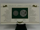 PCS Postal Commemorative Society Silver Walking Liberty Coinage Set- 1936 + 1986