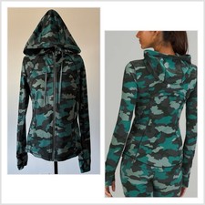Lululemon Hooded Define Jacket Nulu Heritage 365 Camo Tidewater Teal Multi Sz 10