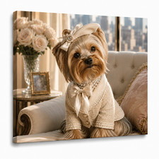 Custom Pet Portrait Canvas Wall Art Personalized Dog Cat Photo Gift Home Decor