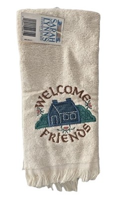 ''Welcome Friends'' Sarah Lynn's Country Kitchen Towel Cottagecore Farmhouse NWT