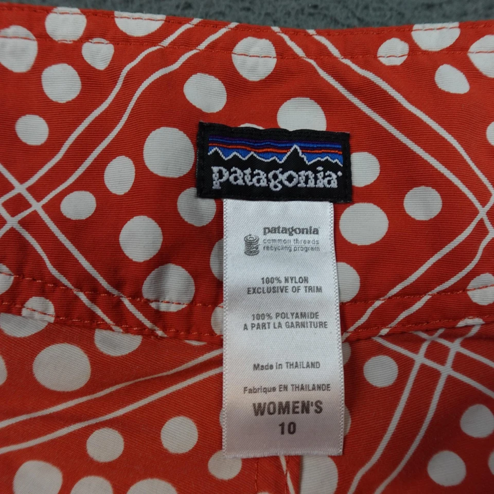 Pantalones Cortos Patagonia Wavefarer Para Mujer 10 Lunares Rojos Natación Nylon Cordón Foto 4 de 4