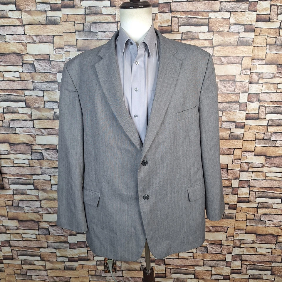 Traje de 2 piezas Haggar para hombre 46R 38X30 gris microespiga ventilada única Foto 2 de 4