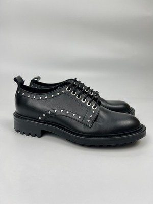 Black Studded Womens Oxford Shoes Emma d main image 2