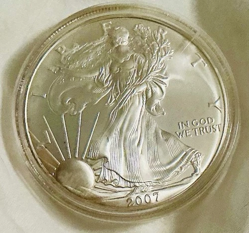 2007 American Silver Eagle $1 Coin, 1 oz .999 Fine Silver, BU Bullion