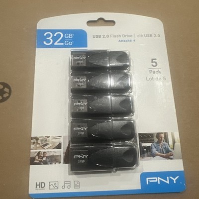 32GB USB 2.0 Flash Drive Pack of 5 Lightweight Data Storage for PC Mac