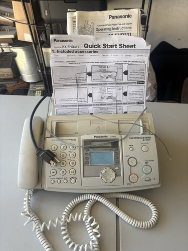 Panasonic KX-FHD331 Fax & Copier w/ Quick Start Sheet & Instructions