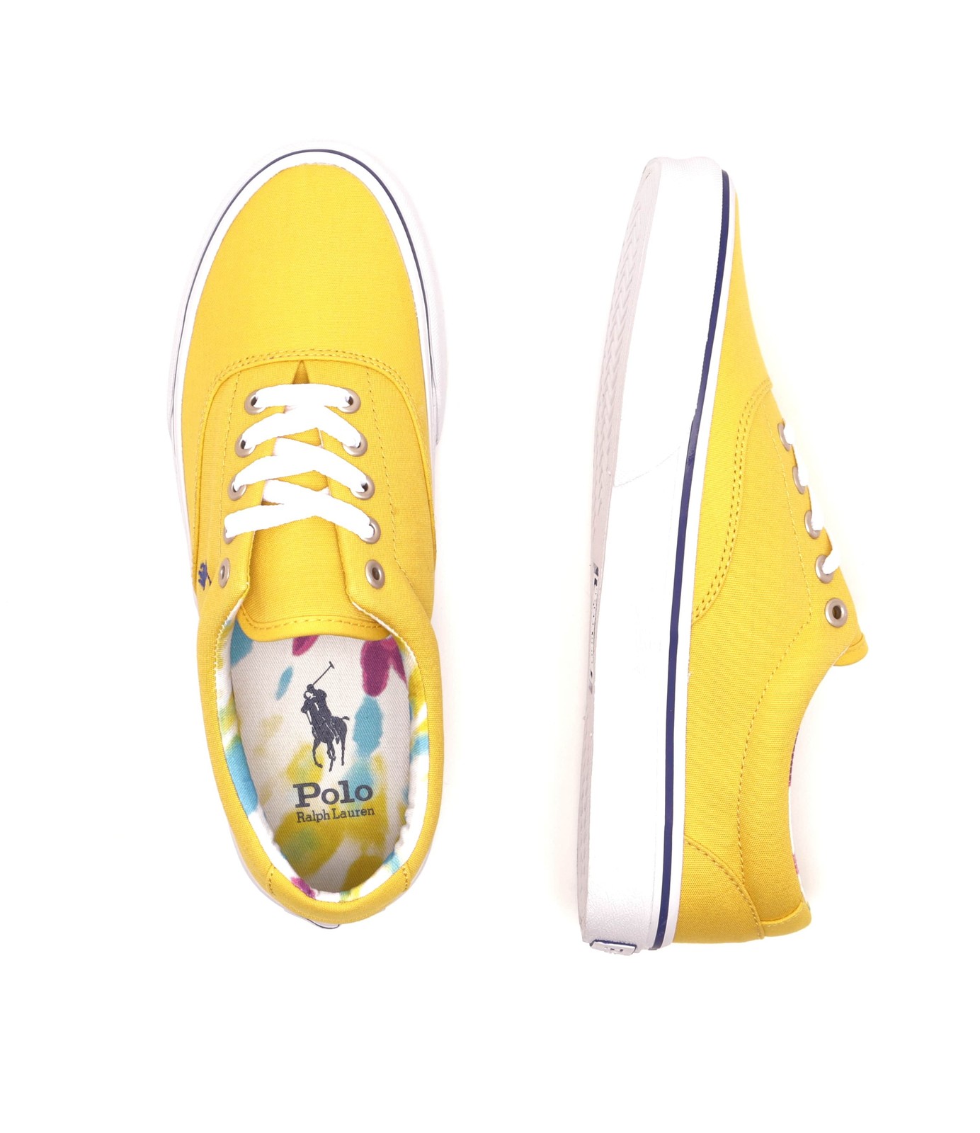 RALPH LAUREN Sneakers Uomo Canvas Pony P EE Scarpe Basse Tela Gialle 002 YELLOWF