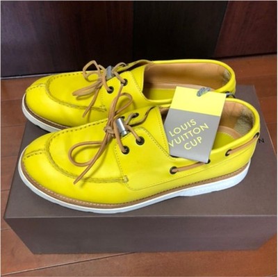 Louis Vuitton Moccasin Shoes Yellow Leather Size 8 US About9 For Men