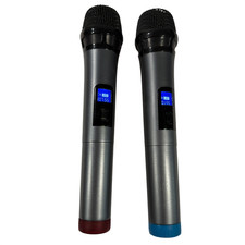 Pair of 900MHz Wireless Handheld Microphones Fixed Frequency 901.55  907.55 MHz