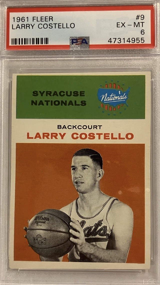 1961 Fleer Basketball #9 Larry Costello PSA 6 POP 120 HOF 296 GRADED HIGHER!!