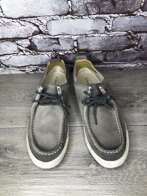 Cole Haan Air Berge Gray Suede Moc Toe Lace Up Sneaker Shoes Men Sz 10M US/43EU