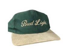 Bud Light Vintage Suede Brim Snap Back Cap Made In USA