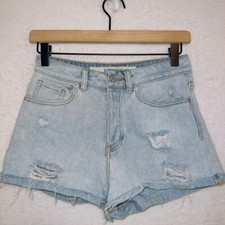 Melville Light Wash Denim High Waisted Distressed Shorts size 25