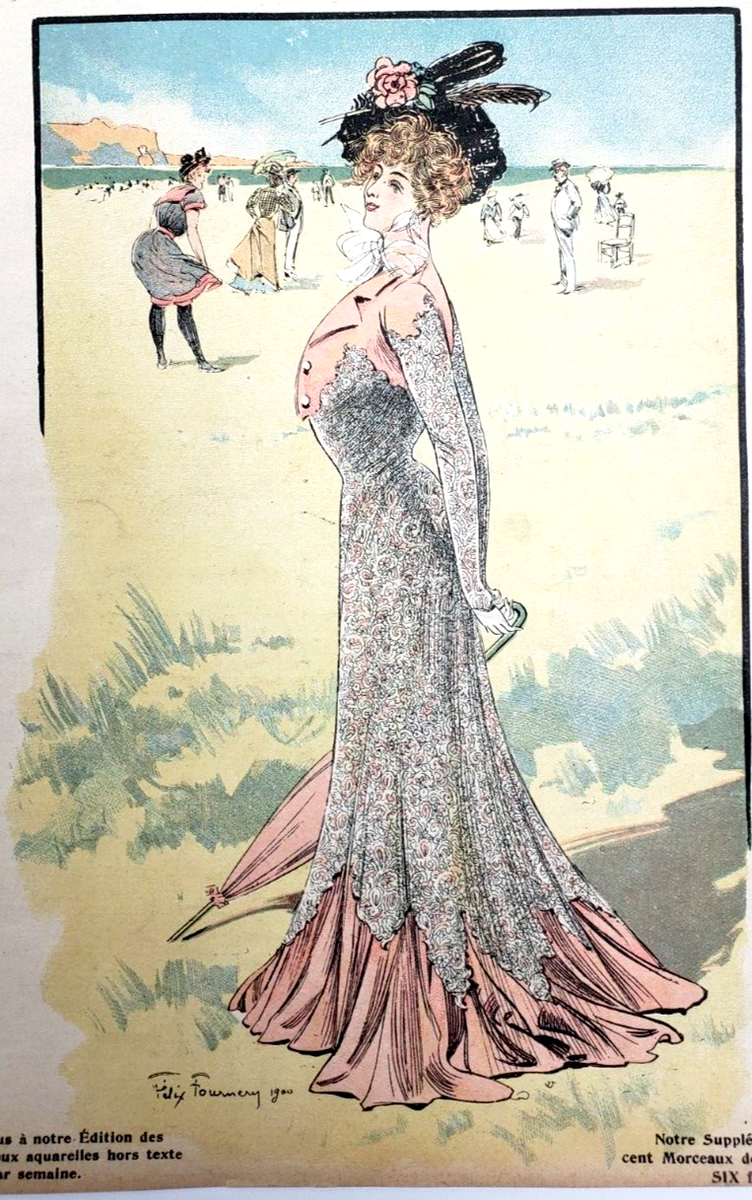 La Nouvelle Mode French Fashion Antique July 1900 Ad Clothing