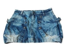 Vintage y2k mini skirt Denim Coquette Steampunk jeans