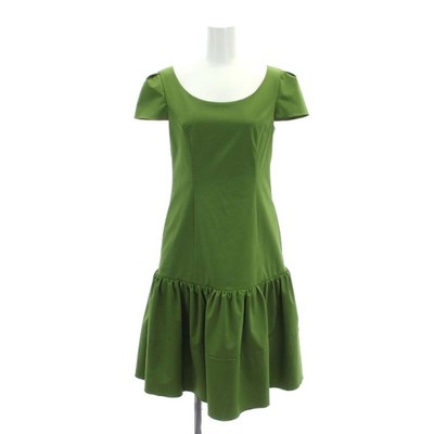 Foxy New York FOXEY GATHER SHORT SLEEVE DRESS KNEE LENGTH 38 GREEN  