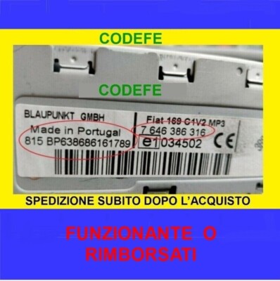 IVECO CAR RADIO UNLOCK CODE. PHOTO BEFORE PURCHASE I QUEUE NOW