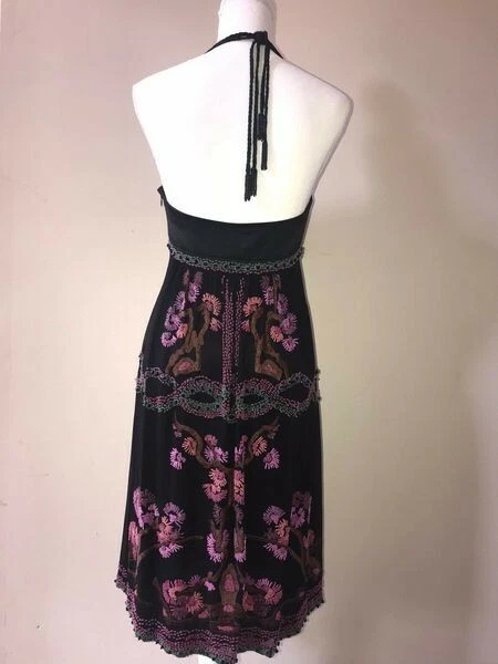 Vestido y chal Sue Wong negro/multi seda con cuentas a mano - talla 4 - nuevo con etiquetas Foto 3 de 4