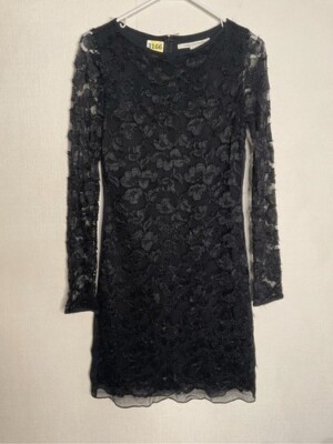 Diane Von Furstenberg Lace Back Zip 3/4 Sleeve Sheath Dress