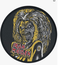 IRON MAIDEN Eddie Head Round Metal Woven Round Sew-On Patch NEW
