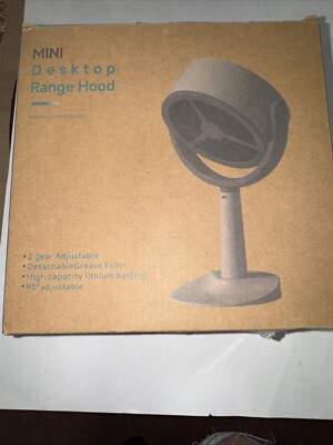 Desktop Range Hood  2 Filter Pads 2 Speed Exhaust Fan Rechargeable Portable