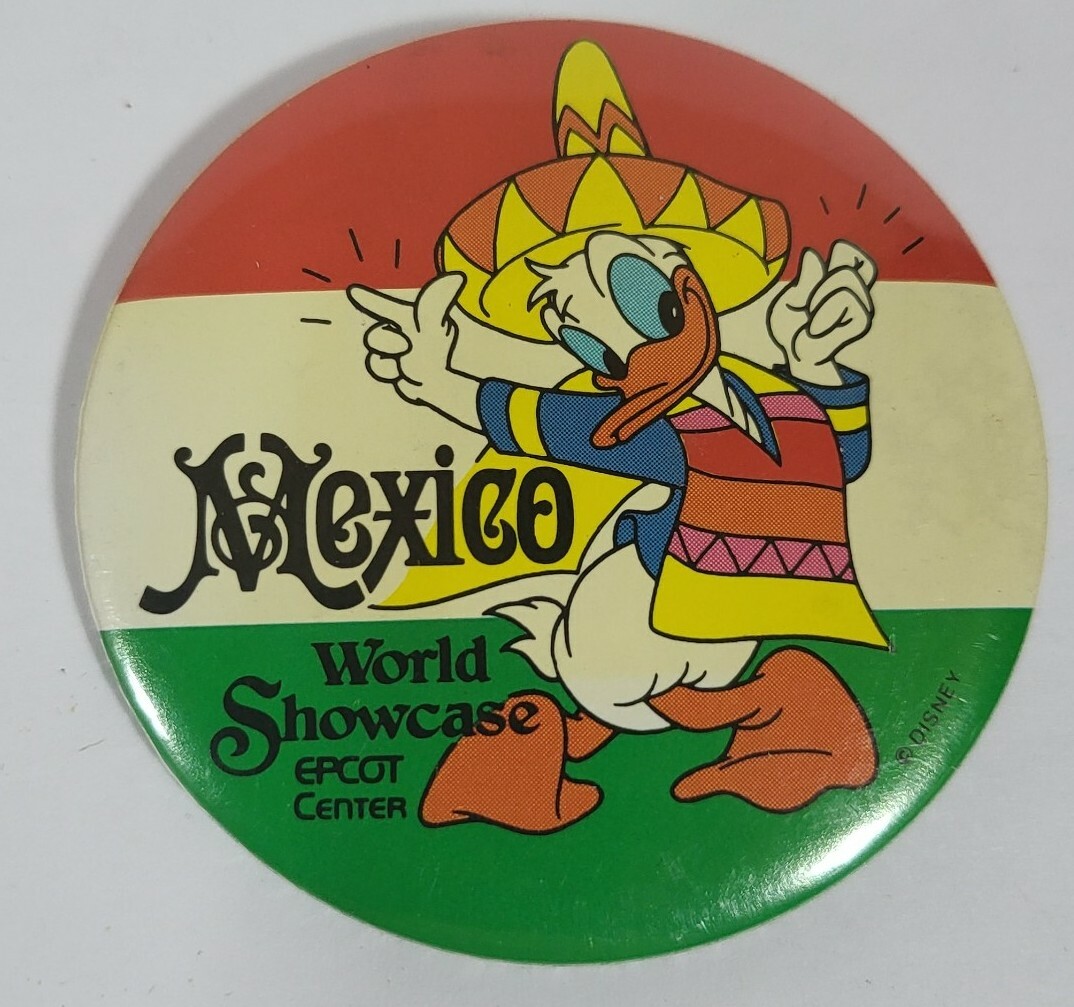 Vintage Disney Epcot Center World Showcase Mexico Pinback Button