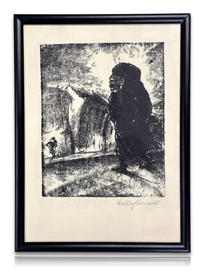 Walter Gramatté (1897-1929) - Lithographie - Untitled - Signiert - gerahmt
