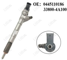 Fuel Injector 0445110186 33800-4A100 For Hyundai H-1 STAREX Kia Sorento 2.5d-~