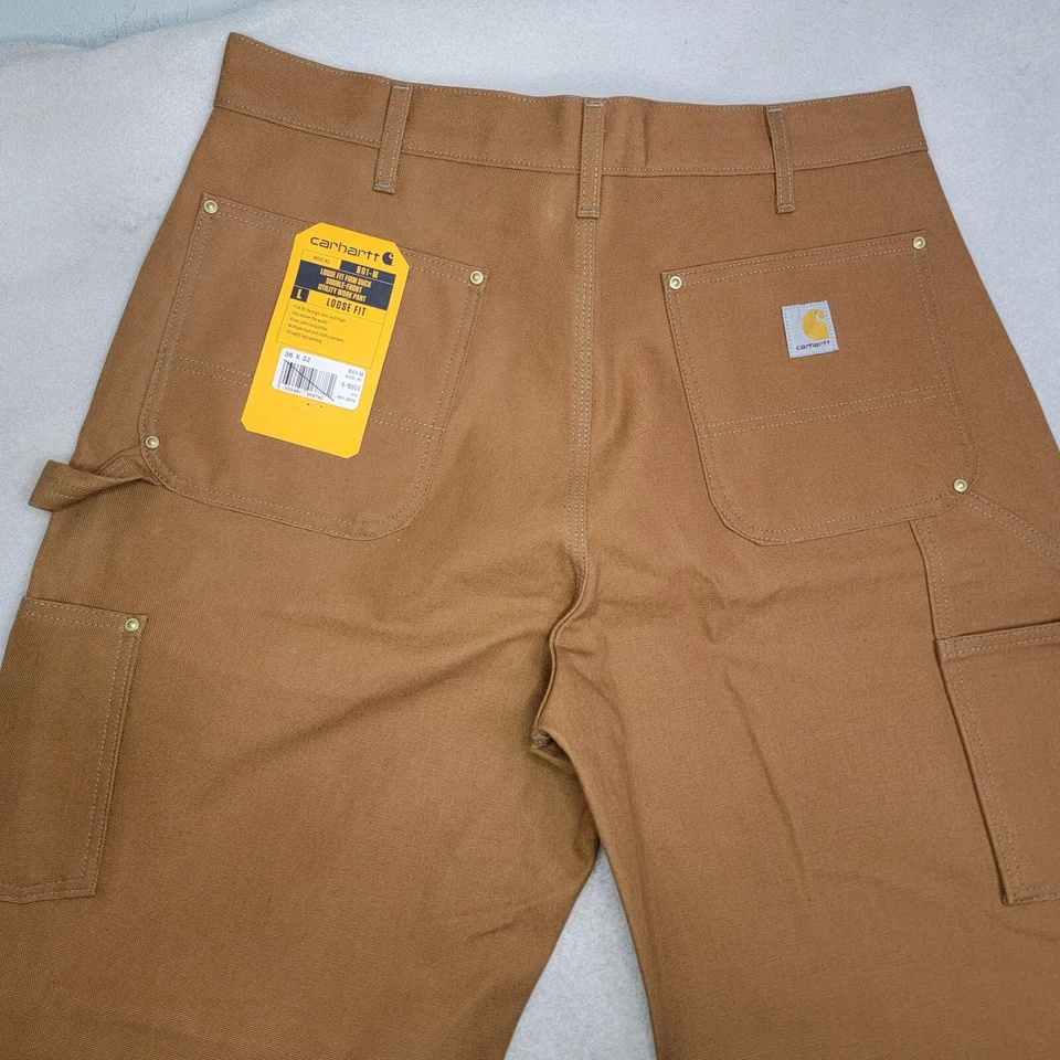 Pantalones Carhartt Doble Frontal Para Hombre 36x32 Marrón Ropa de Trabajo Utilidad Relajado Nuevos con Etiquetas Foto 2 de 4