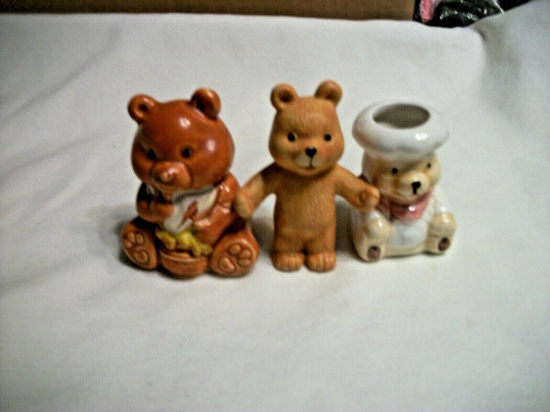 Lot of Three Small Bears Figurines 