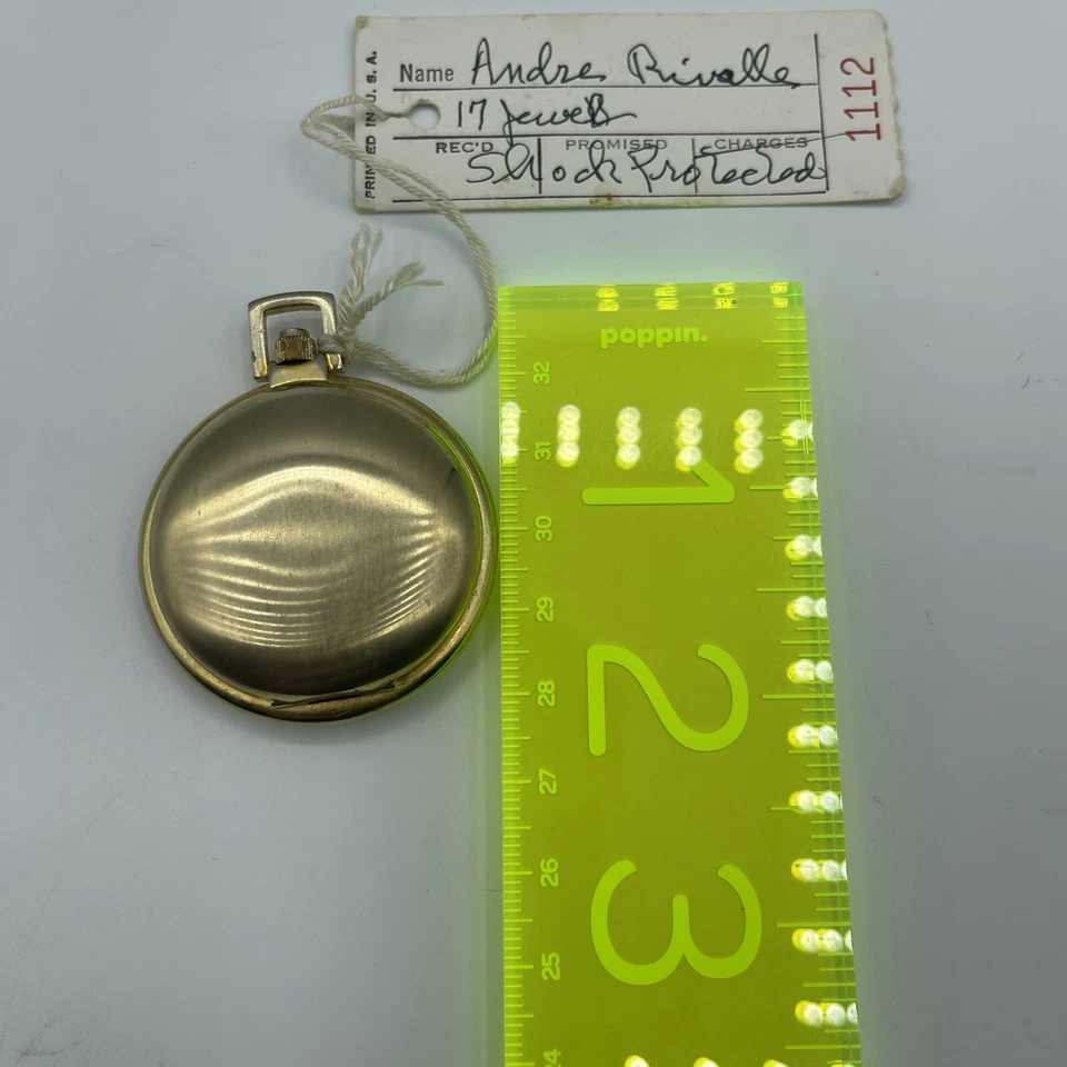andre rivalle 17 jewels Pocket Watch Shock Protected Vintage Works - Image 2 of 4