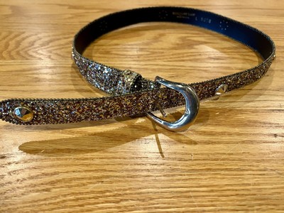 A Womens Accessory Lady L Glitter Gold Rhinestone Buckle  display picture 3