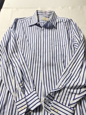 Tommy Bahama Mens Striped Button Front Long Sleeve Shirt 100 Cotton 16 32-33