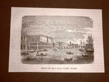 Venice in 1865 View of the Pier and the Doge's Palace Veneto