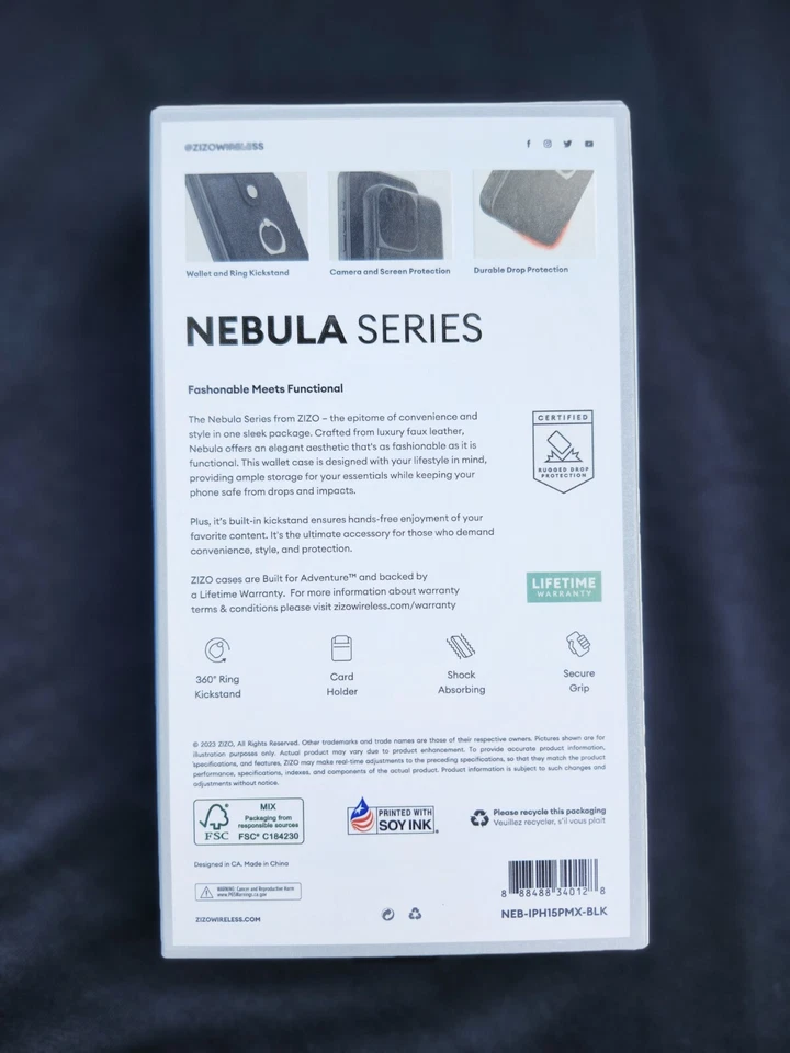 FOR APPLE IPHONE 15 ZIZO LEATHER WALLET CASE/$29.75 FREE TEMPERED GLASS - Image 3 of 4